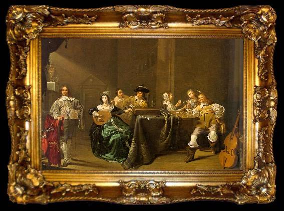 framed  Jacob Duck Card Players and Merry Makers, ta009-2